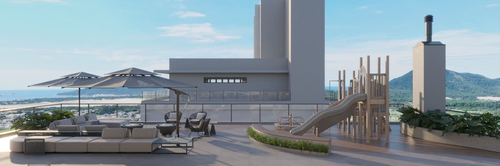 Rooftop com vista para o mar
